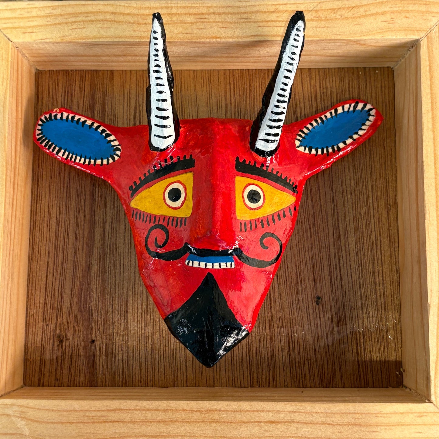 Handcrafted Diablito Mask - Mexican Folk Art | Paper-Mâché Decorative Figurine