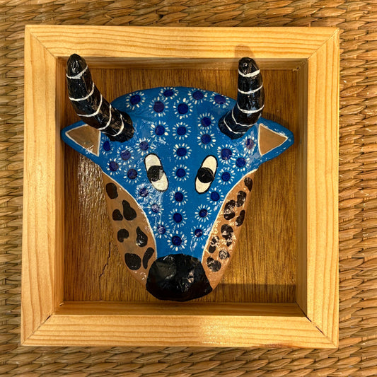 Hand-Painted Cow Head Wall Mask - Mexican Folk Art | Handcrafted Paper-Maché