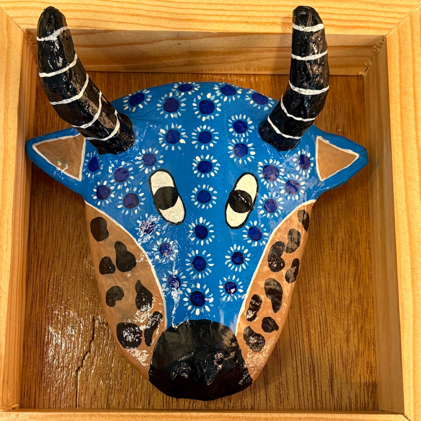Hand-Painted Cow Head Wall Mask - Mexican Folk Art | Handcrafted Paper-Maché