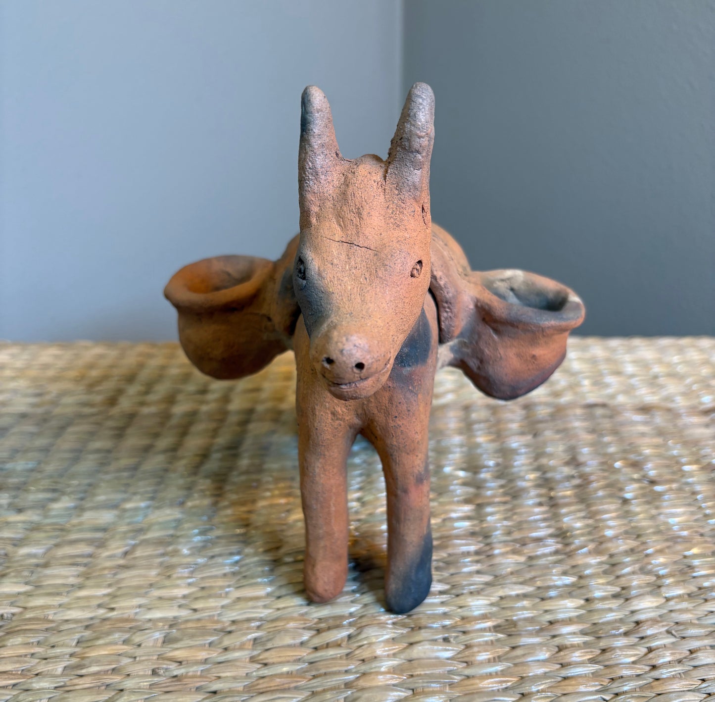 Donkey candle holder. handmade with clay from Zipiajo-Michoacan.