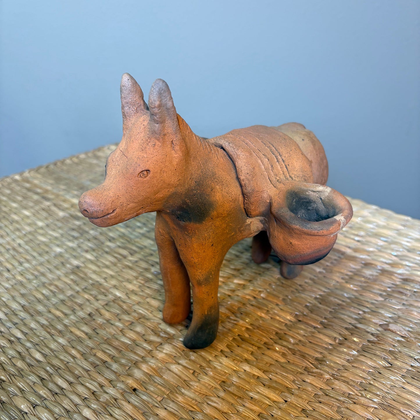 Donkey candle holder. handmade with clay from Zipiajo-Michoacan.
