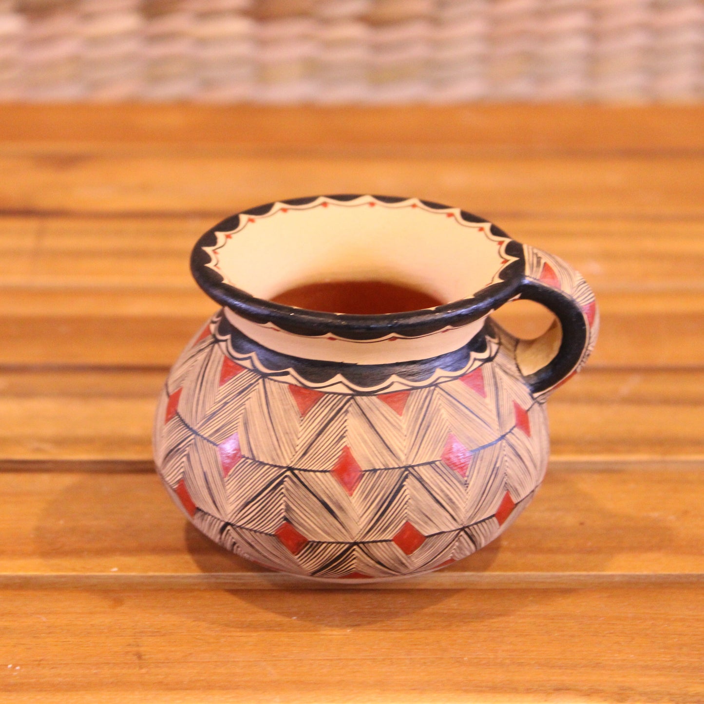 Little cup with handle hand painted