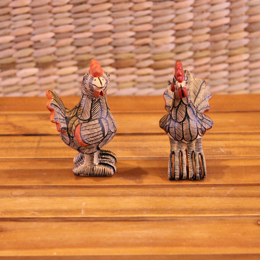 Little pair of roosters hand painted
