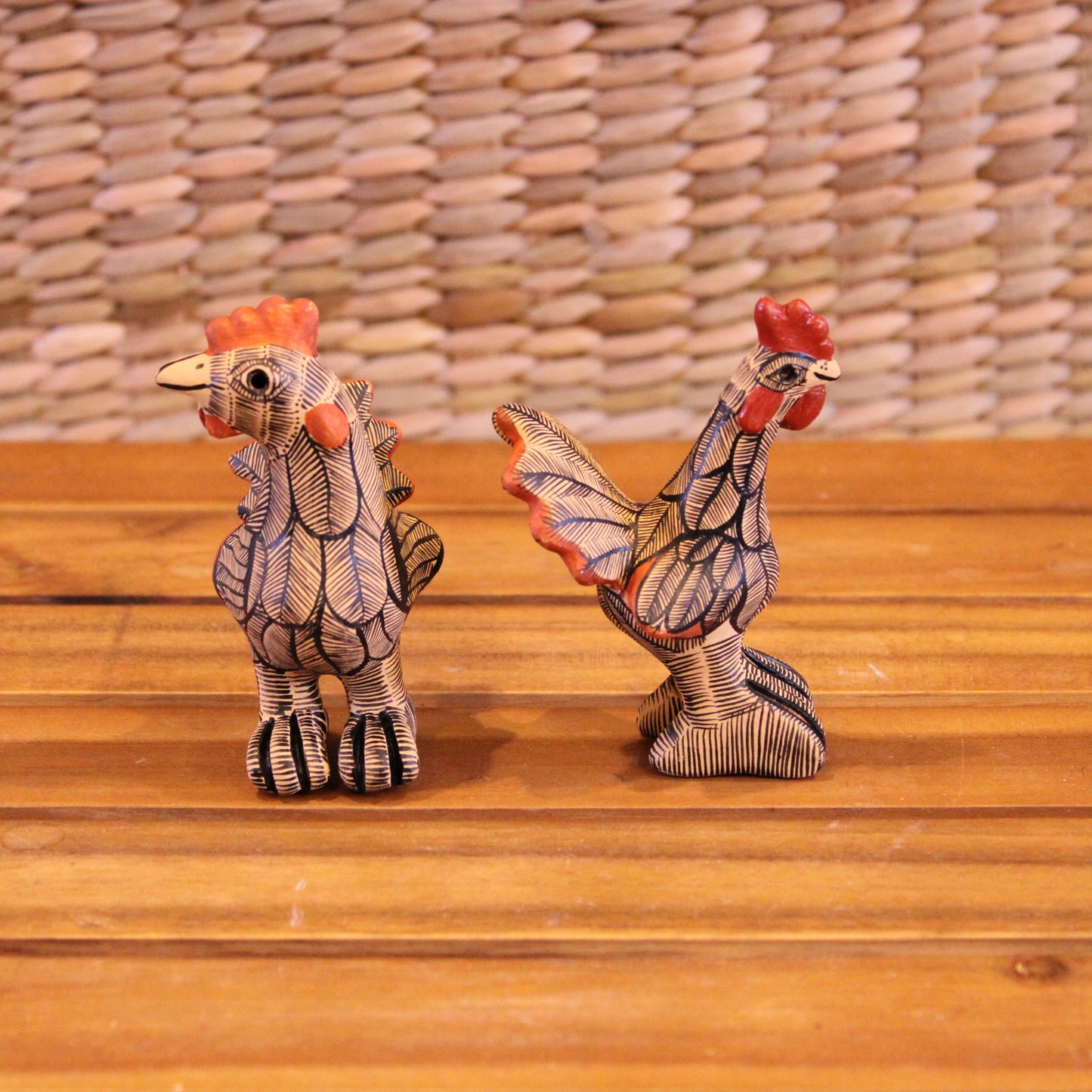 Little pair of roosters hand painted