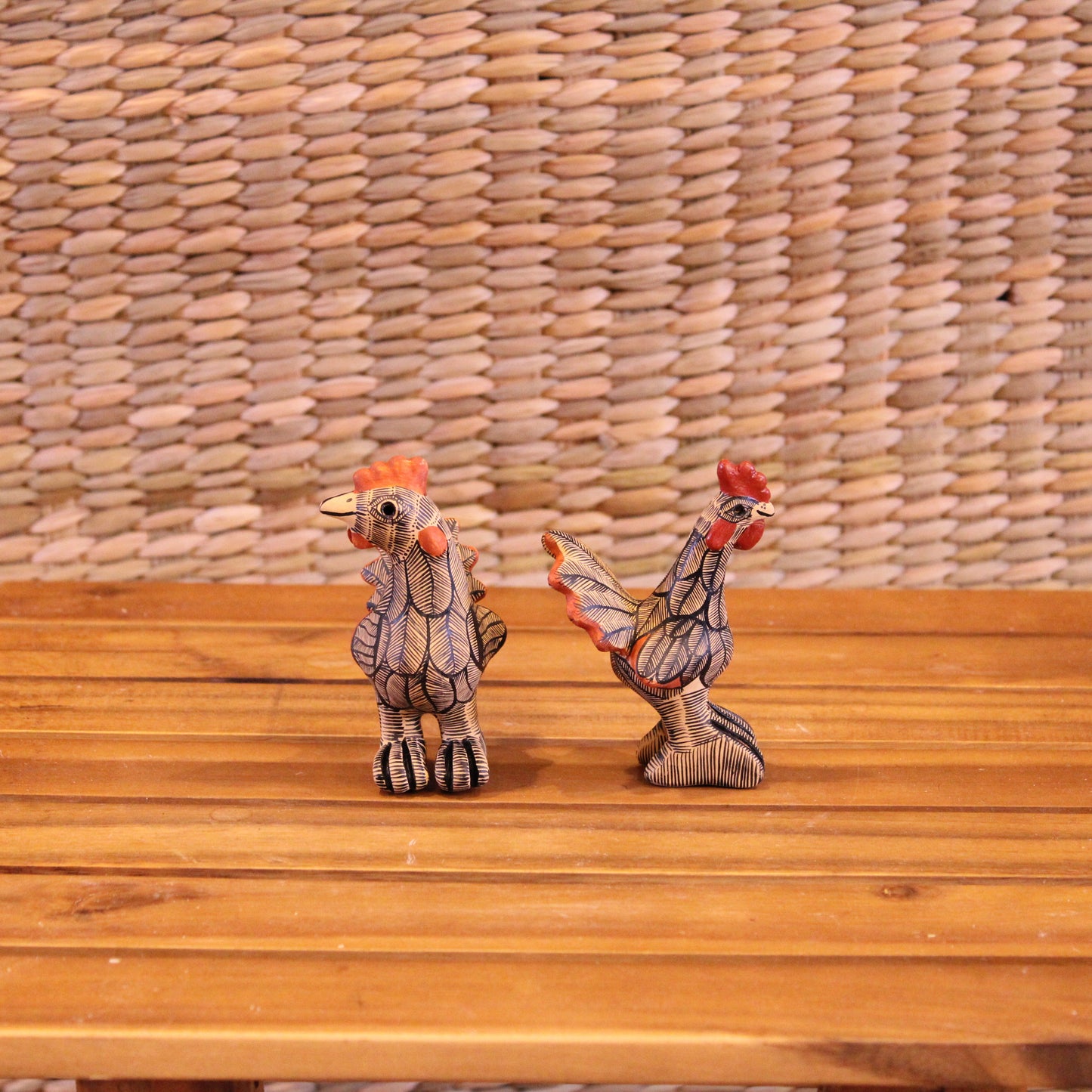 Little pair of roosters hand painted