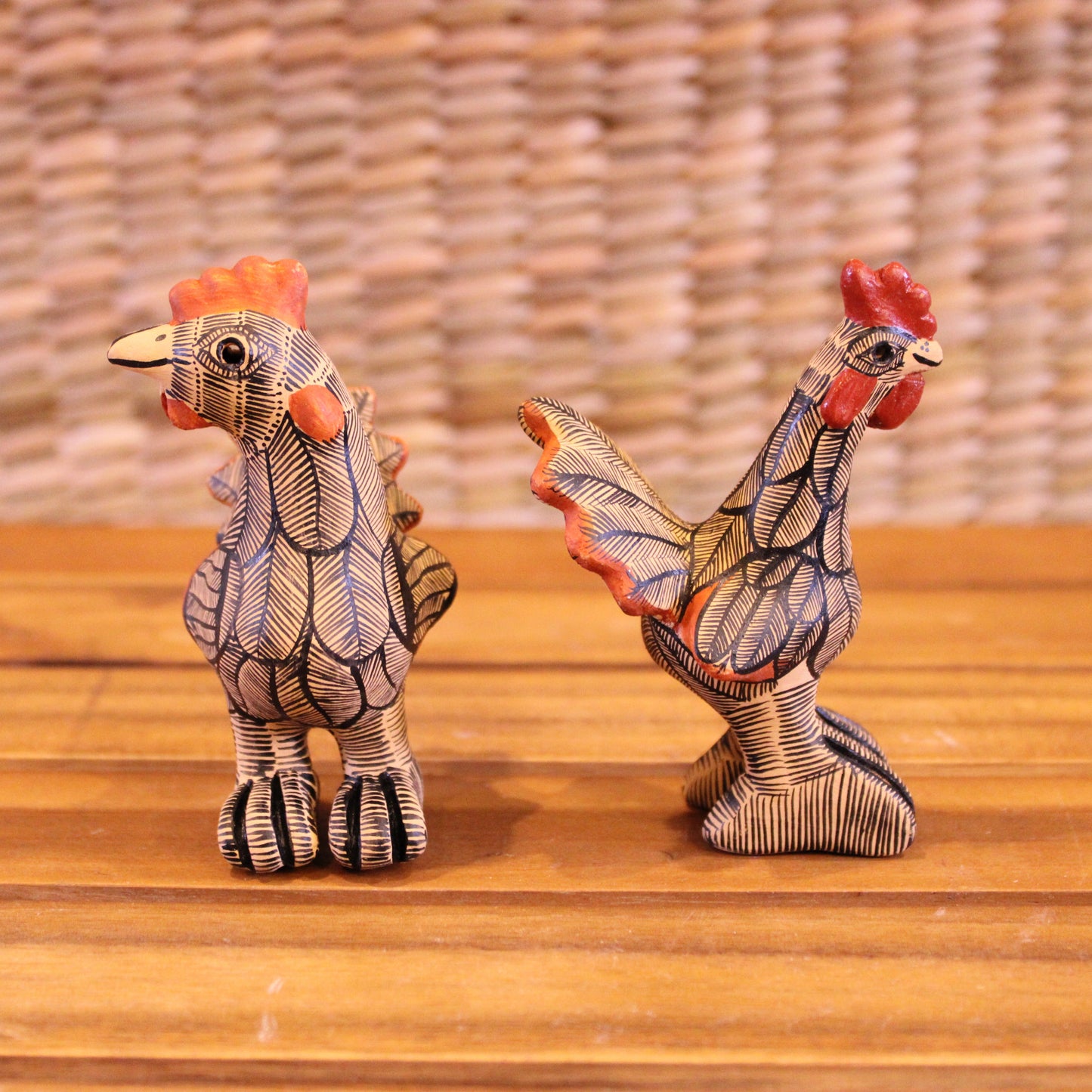 Little pair of roosters hand painted