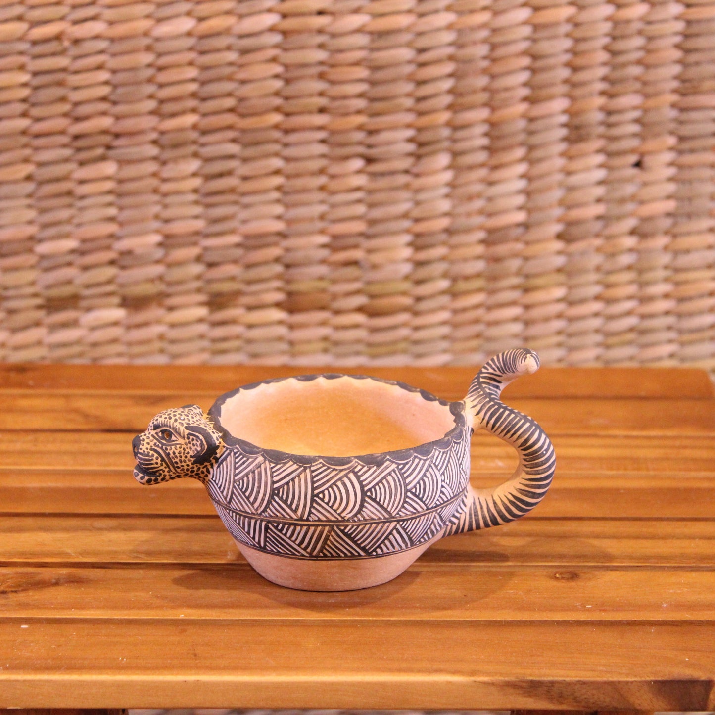 Hand painted jaguar cup