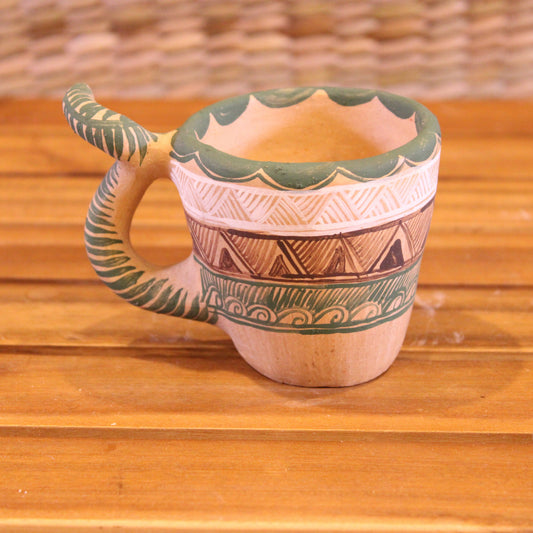 Litlle cup hand painted in color green/ beige