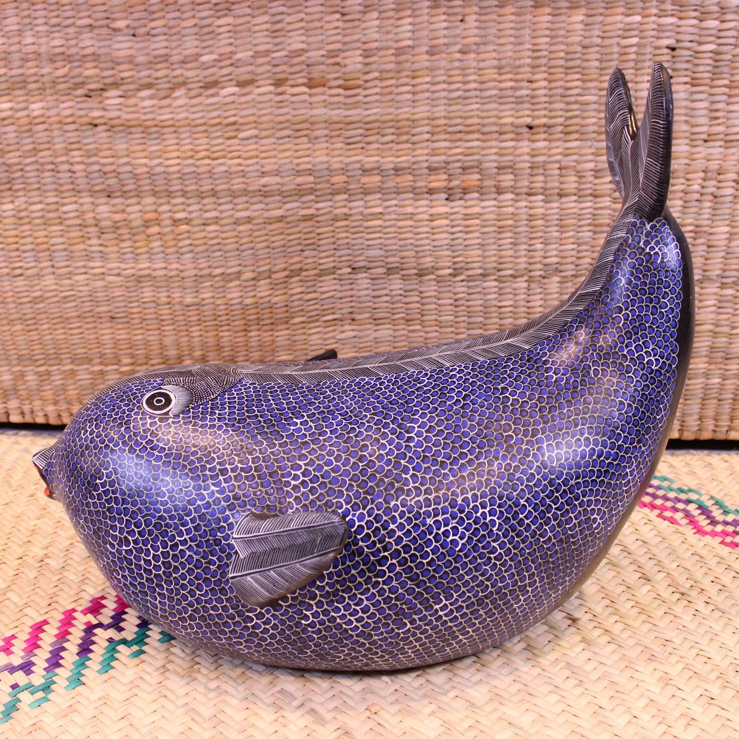 Large Decorative Hand Painted Whale