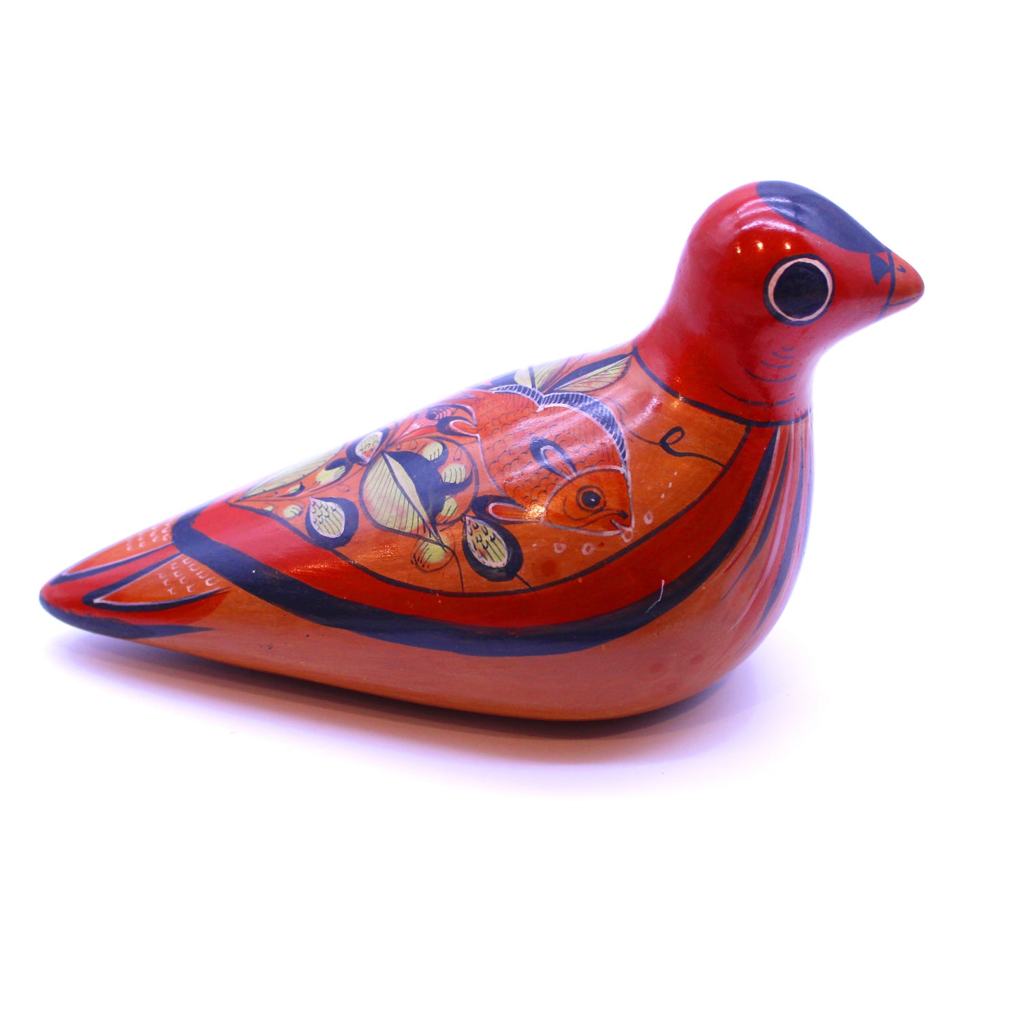 Hand-Painted Burnished Clay Pigeon - Colorful II | Mexican Folk Art Ceramic