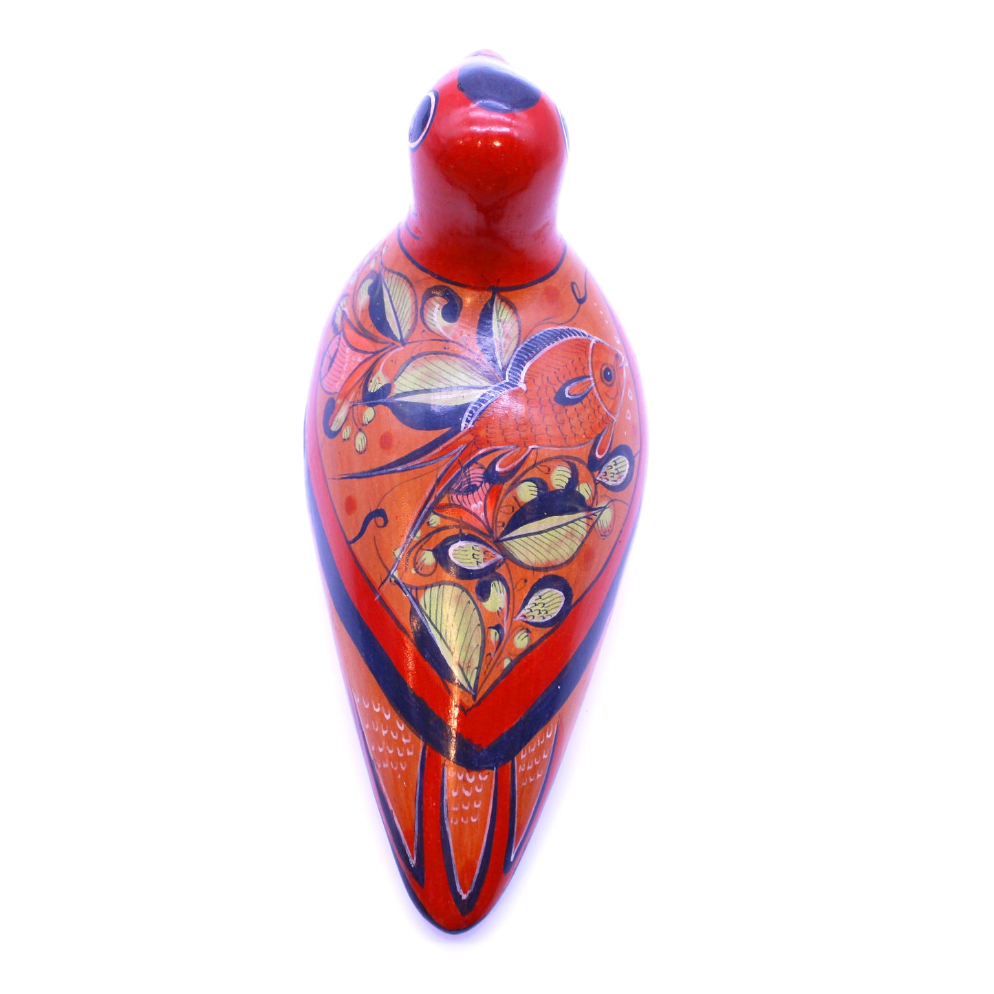 Hand-Painted Burnished Clay Pigeon - Colorful II | Mexican Folk Art Ceramic