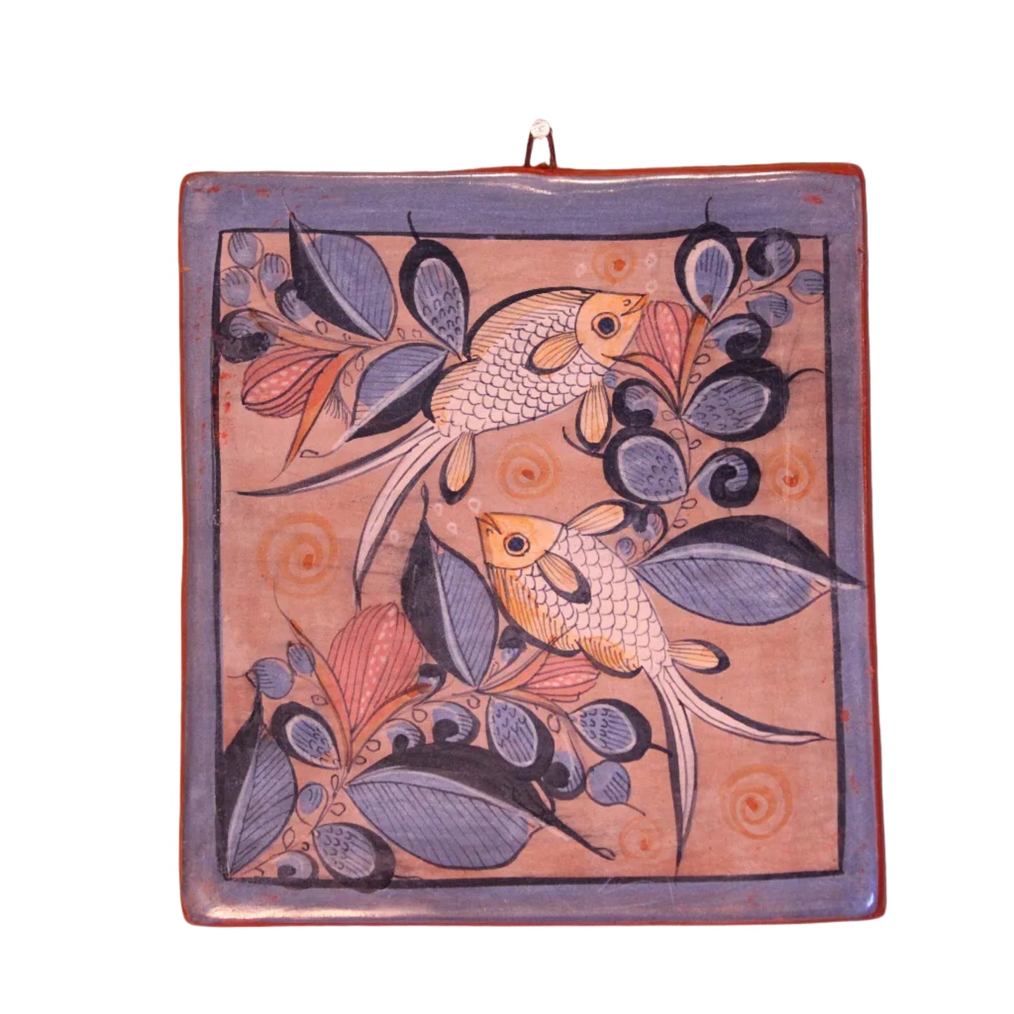 Hand-Painted Burnished Clay Mosaic - Deep Colors | Mexican Folk Art Ceramic