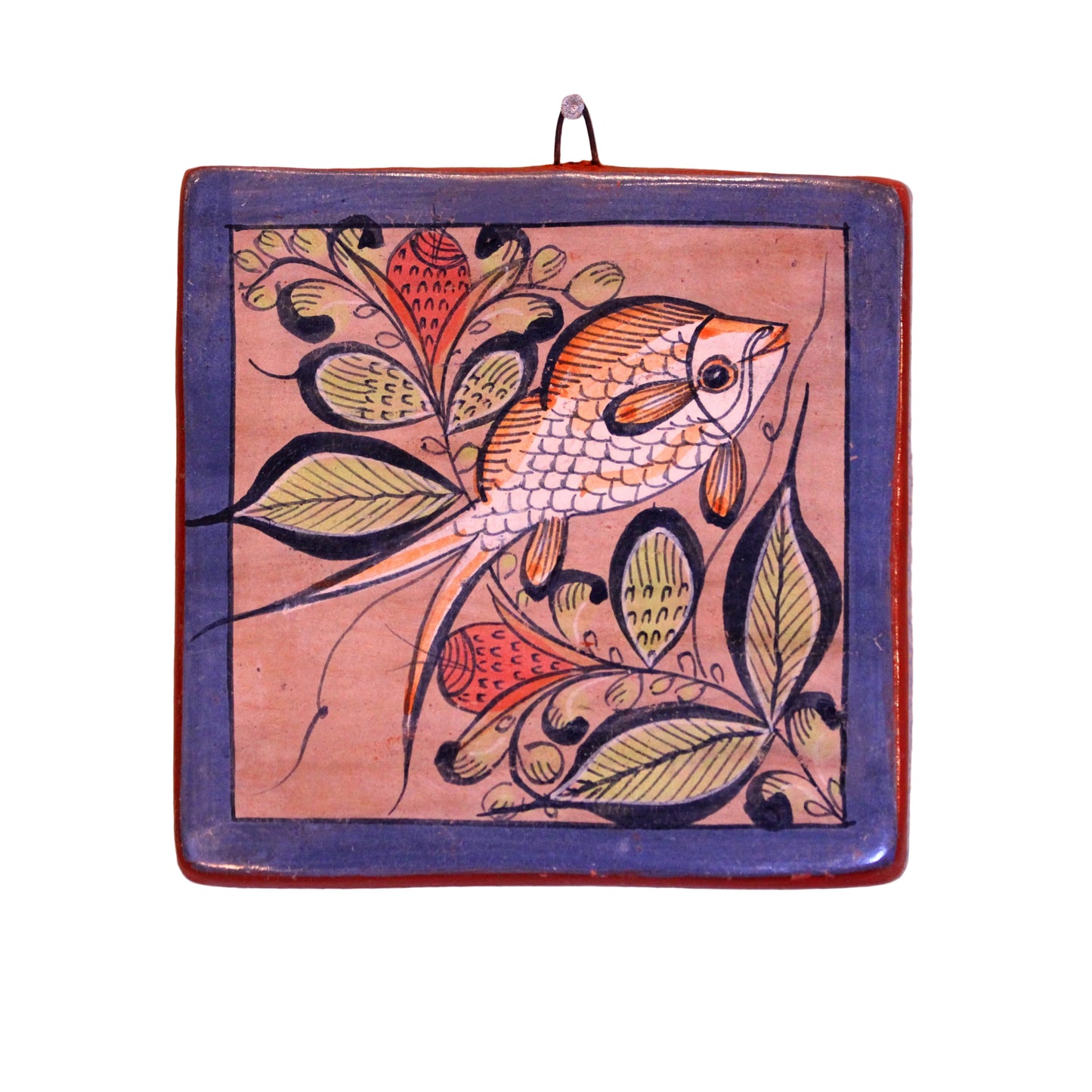 Hand-Painted Burnished Clay Mosaic - Sunset Colors | Mexican Folk Art Ceramic
