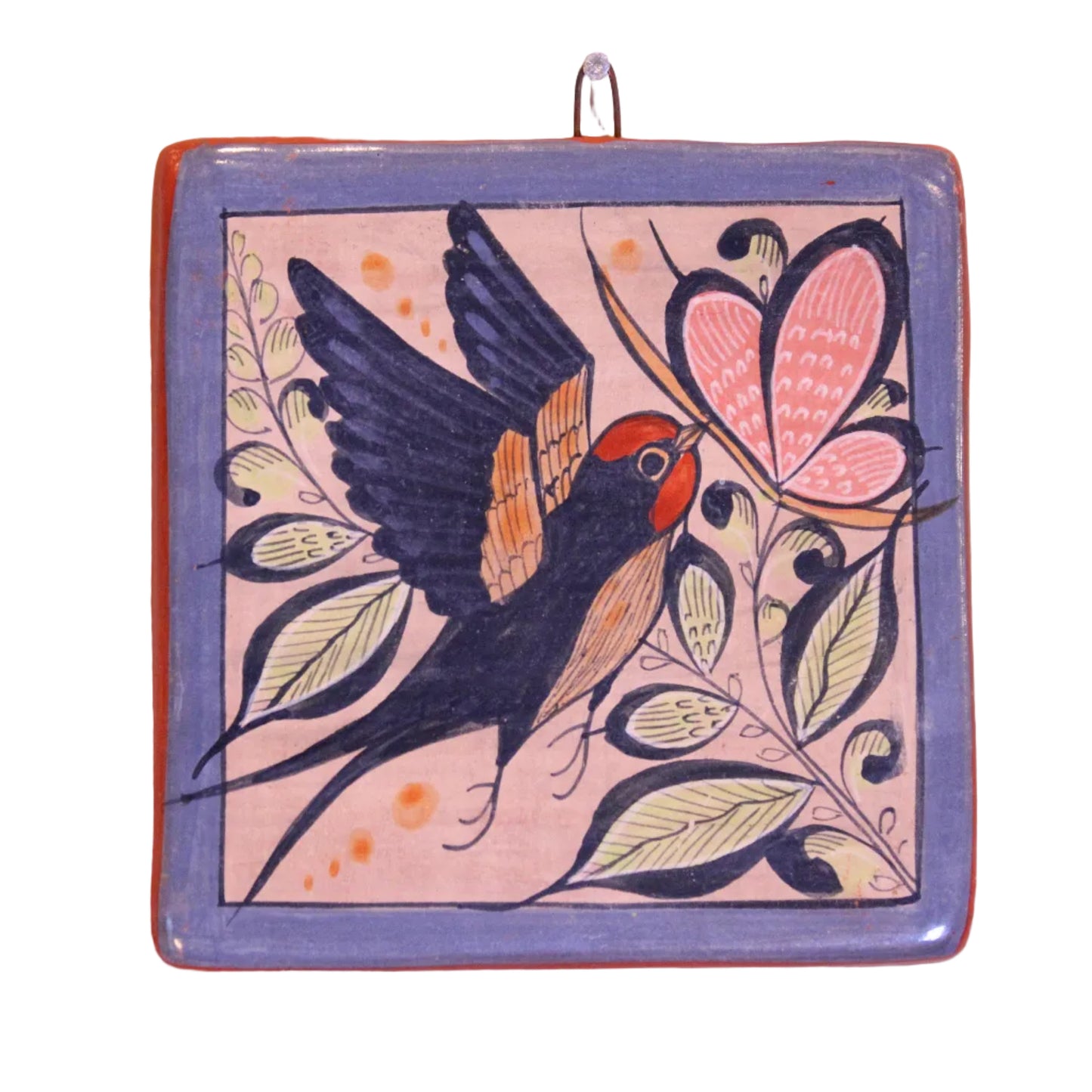 Hand-Painted Burnished Clay Mosaic - Bold Colors | Mexican Folk Art Ceramic