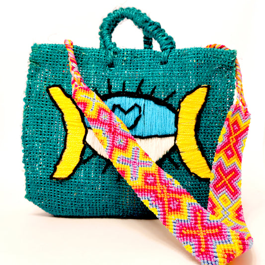 Handwoven Jute Handbag - Classic Mexican Artisan Tote Bag