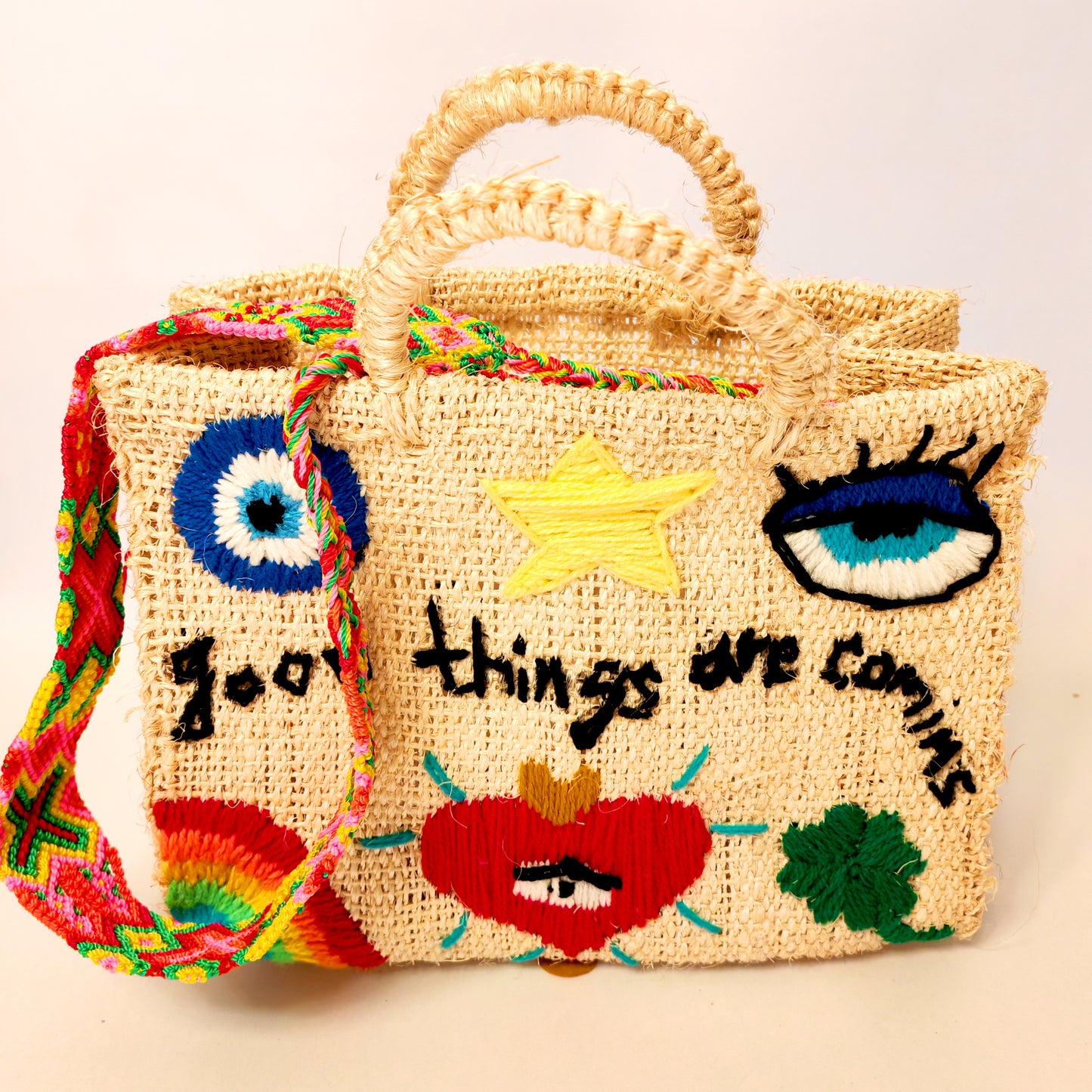 Handwoven Jute Handbag - Authentic Mexican Artisan Tote Bag