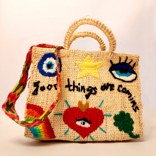 Handwoven Jute Handbag - Authentic Mexican Artisan Tote Bag