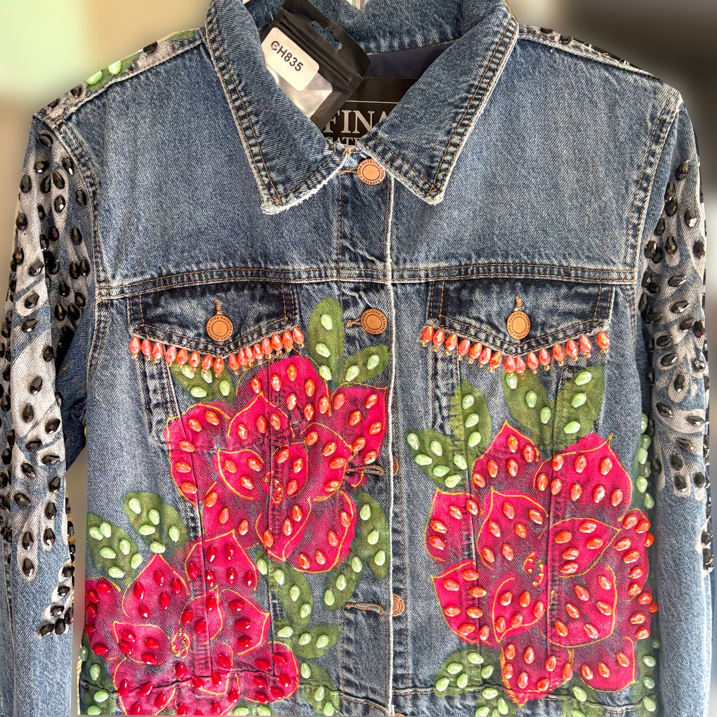 Hand-Embroidered Denim Jacket - Floral Design | Mexican Artisan Fashion