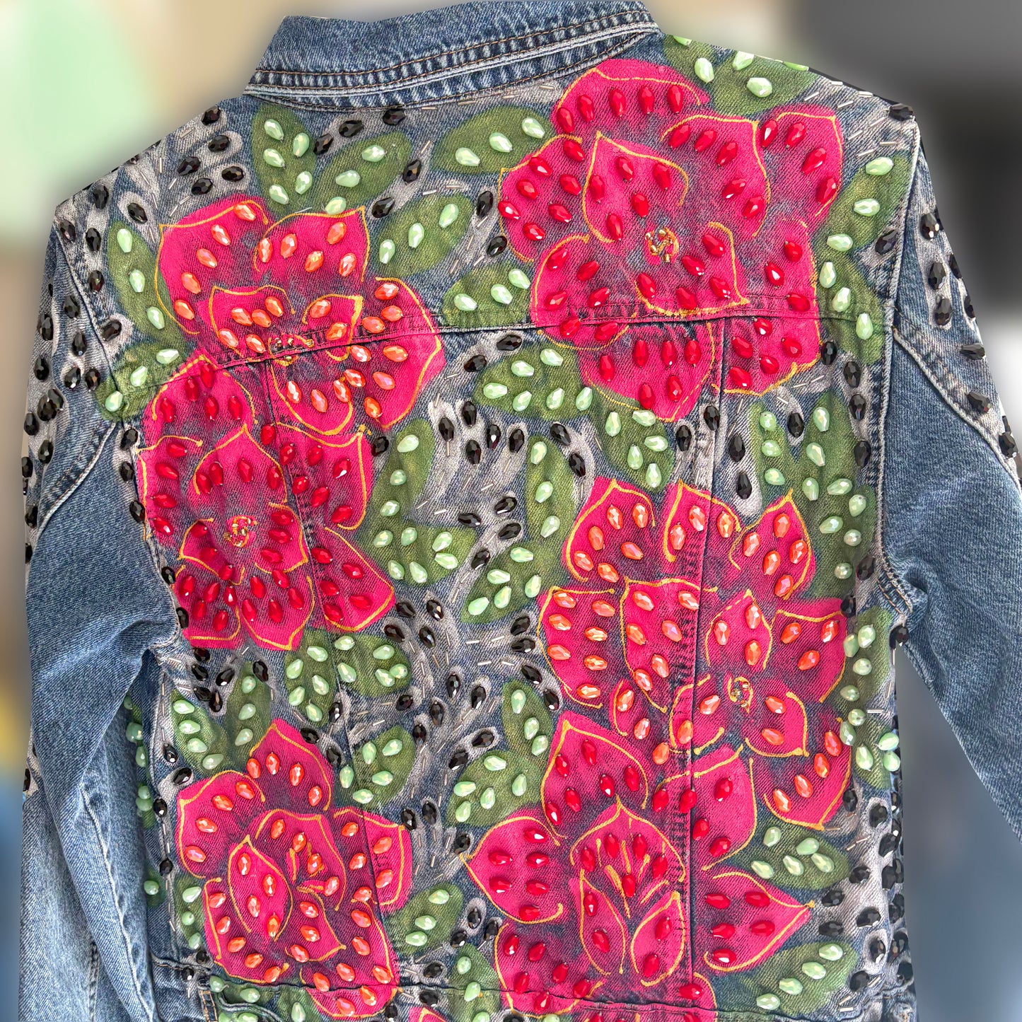 Hand-Embroidered Denim Jacket - Floral Design | Mexican Artisan Fashion