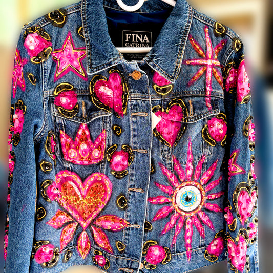 Denim Jacket . Eyes/Hearts
