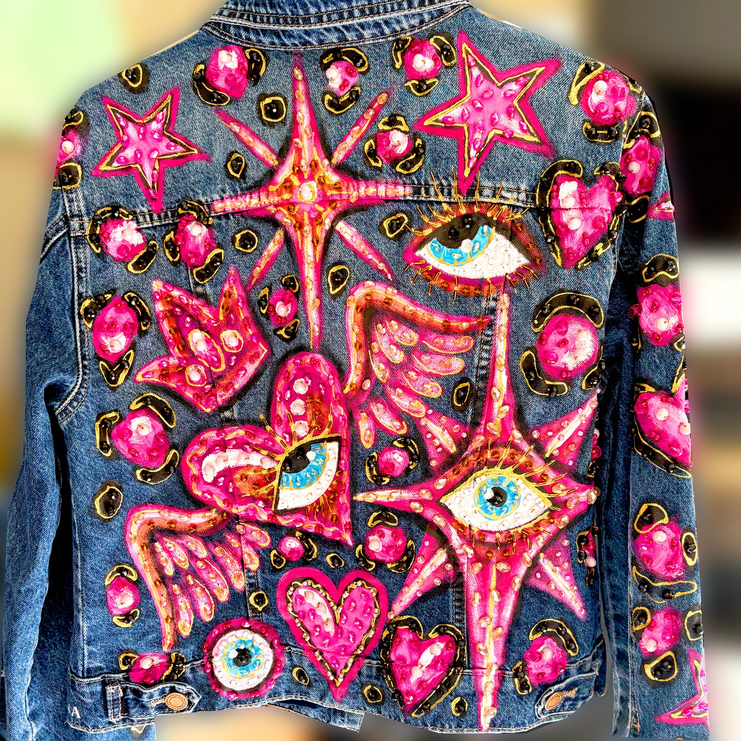 Denim Jacket . Eyes/Hearts