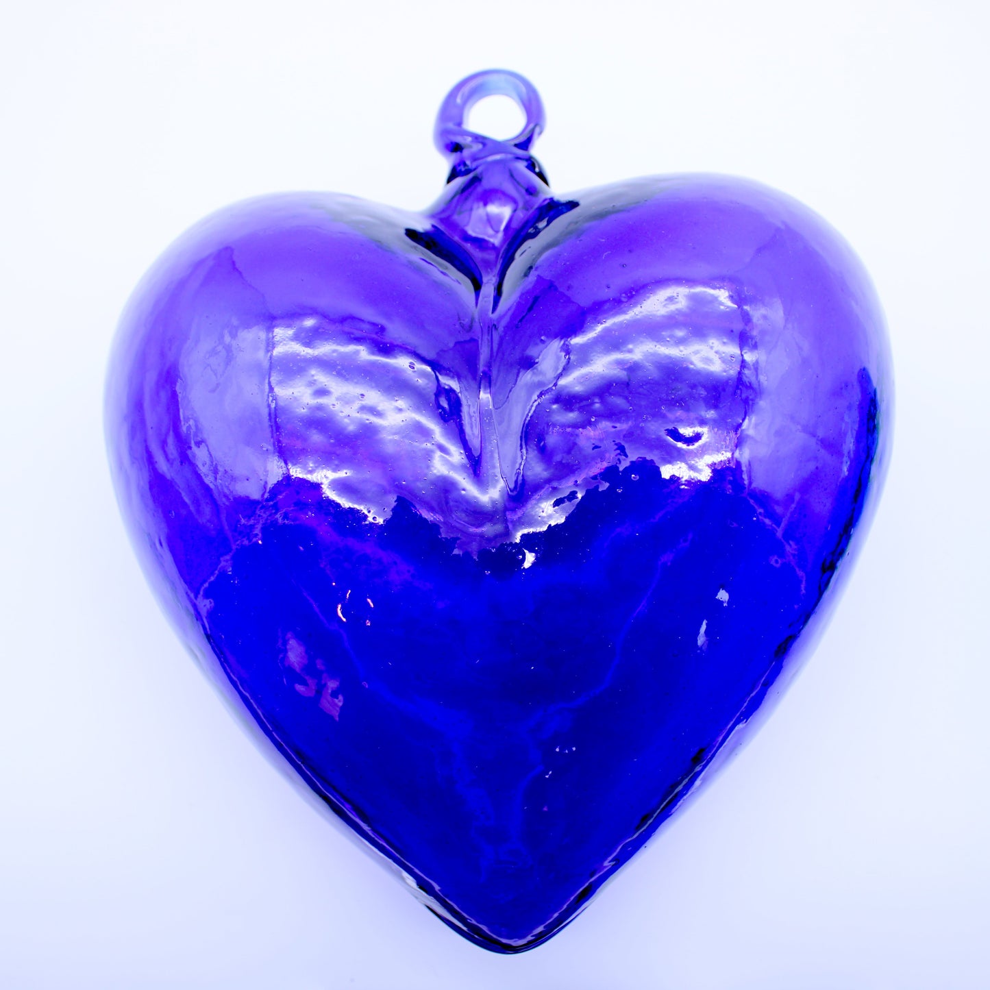 Jumbo Hand-Blown Glass Heart - Amber II | Mexican Artisan Glassware