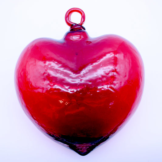 Jumbo blown glass heart red  | Mexican Artisan