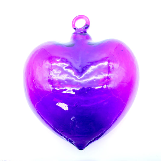 Large blown glass heart purple | Mexican Artisan