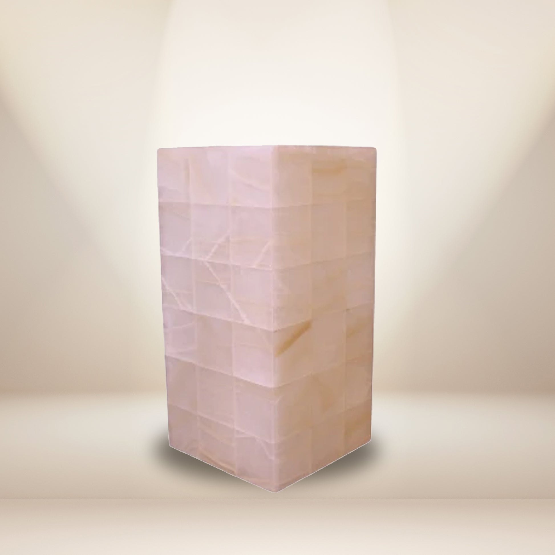 Hand-carved onyx table lamp 8 inches - natural stone Mexican artisan lighting