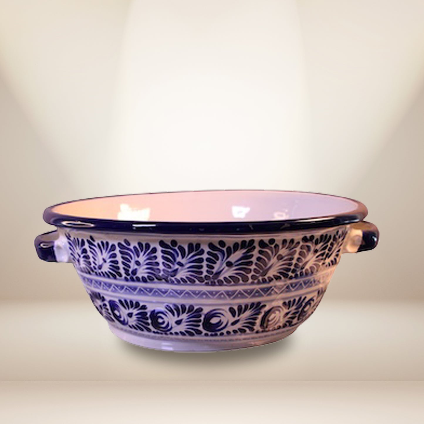 Hand-Painted Talavera Bowl 14" - Authentic Mexican Pottery | Serving Dish