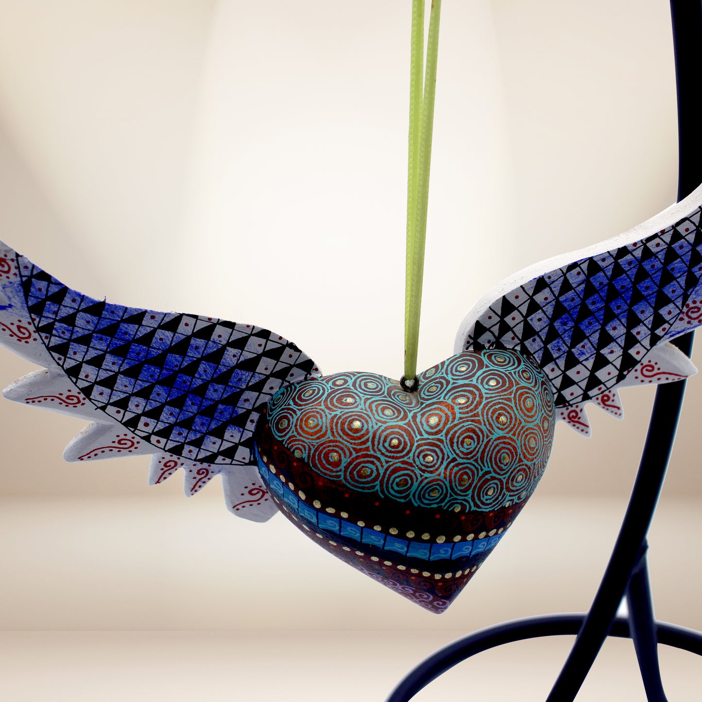 Wood Carved Heart brown Alebrije ALB-023