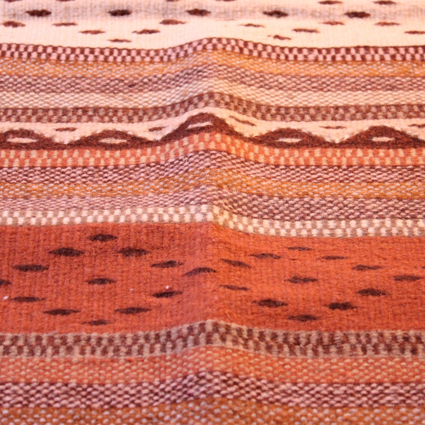 Wool Rug in brown colors 40x23.5" - Traditional Mexican Telar | Artisan Décor